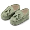 BabyWalker Βαπτιστικά παπούτσια Καστόρινο loafer με φουντάκια Μέντα MI.1130